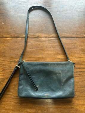 Fossil Sydney Leather Slim Crossbody Bag Purse Smooth Dark Teal Classic